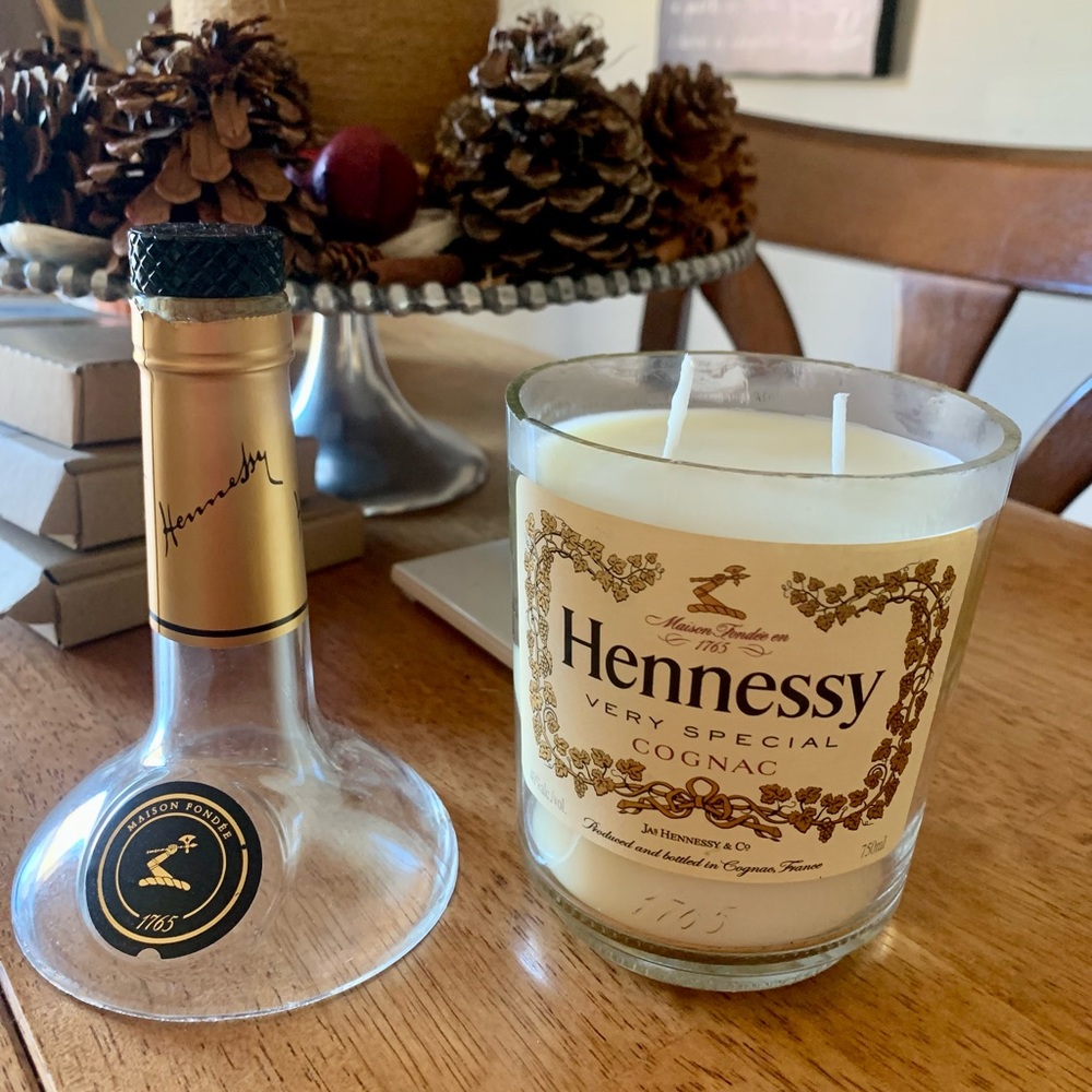 Custom Hennessy 2 Wick Candle